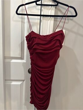 Princess Polly Tara Ruched Mesh Mini Burgundy Dress (6)